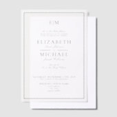 Vellum Elegant Zwart Classic Monogram Huwelijk Vellum Uitnodigingen (Offset)