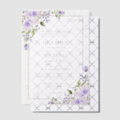 Vellum Elegante Lila Lavendel Gouden Bloemen Huwel Vellum Uitnodigingen (Offset (Uitnodiging))