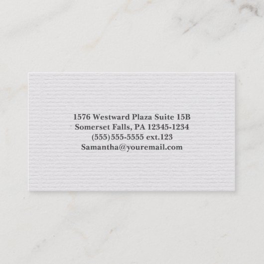 Vellum en Lace Elegant Visitekaartje (Achterkant)