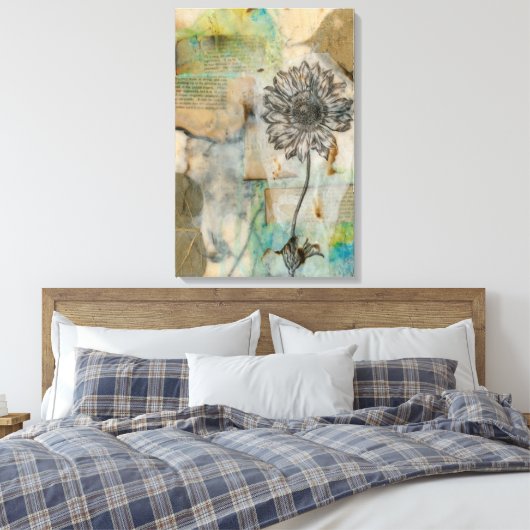 Vellum Floral I Canvas Afdruk (Insitu (Slaapkamer))