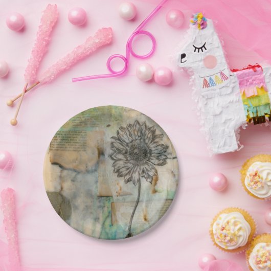 Vellum Floral I Papieren Bordje (Feest)