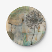 Vellum Floral I Papieren Bordje (Voorkant)