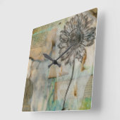 Vellum Floral I Vierkante Klok (Hoek)