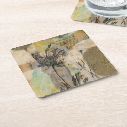 Vellum Floral II Kartonnen Onderzetters (Schuin)