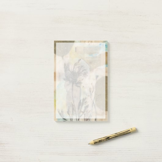 Vellum Floral II Post-it® Notes (Op bureau)