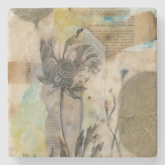 Vellum Floral II Stenen Onderzetter (Voorkant)