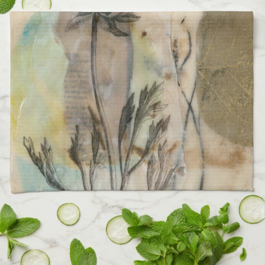 Vellum Floral II Theedoek (Gevouwen)