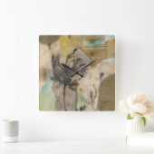 Vellum Floral II Vierkante Klok (Huis)
