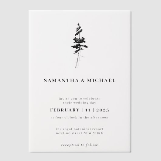 Vellum Forest Pine Tree Indie Rustic Vellum Uitnodigingen (Voorkant)