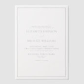 Vellum Formal Dusty Blue Classic Script Wedding Uitnodigingen (Voorkant)