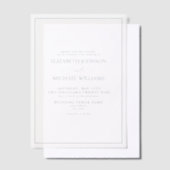 Vellum Formal Dusty Blue Classic Script Wedding Vellum Uitnodigingen (Offset)