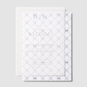 Vellum Formal Dusty Blue Monogram Script Wedding Vellum Uitnodigingen (Offset (Uitnodiging))
