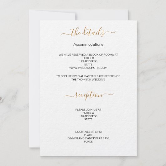 Vellum foto bruiloft achtergrond kaart (Achterkant)