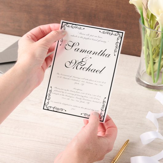 Vellum Klassieke Kerkelijke Bruiloft Uitnodigingen (Draagbaar)