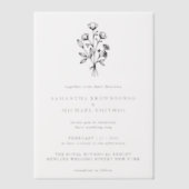Vellum Lettering Bloem Boeket Botanicals Vellum Uitnodigingen (Voorkant)