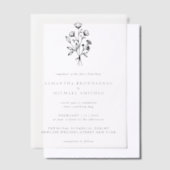 Vellum Lettering Bloem Boeket Botanicals Vellum Uitnodigingen (Offset)