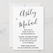 Vellum look Black Handbriefed Photo Wedding Kaart (Voorkant)