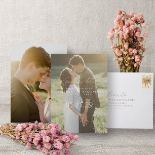 Vellum look Hand Lettered Typografie 2 Foto Save The Date