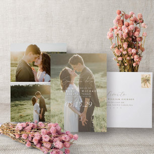 Vellum look Hand Lettered Typografie 3 Foto Save The Date