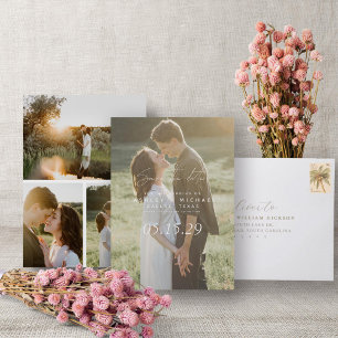 Vellum look Hand Lettered Typografie 4 Foto Save The Date