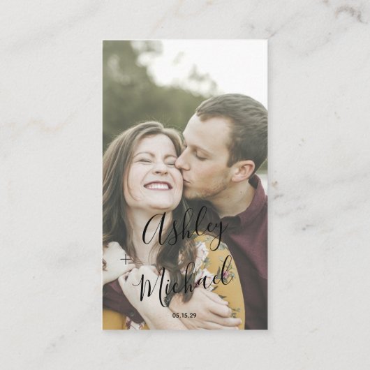 Vellum look Hand Lettered Typografie Foto Informatiekaartje (Achterkant)