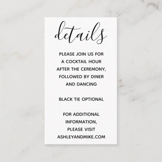 Vellum look Hand Lettered Typografie Foto Informatiekaartje (Voorkant)