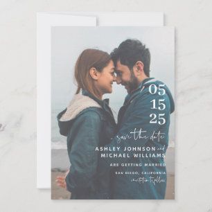 Vellum look Hand Lettered Typografie Foto Save The Date