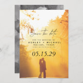 Vellum look Hand Lettered Typografie Foto Save The Date (Voorkant / Achterkant)