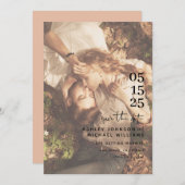 Vellum look Hand Lettered Typografie Foto Save The Date (Voorkant / Achterkant)