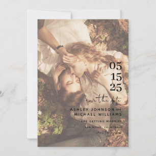 Vellum look Hand Lettered Typografie Foto Save The Date