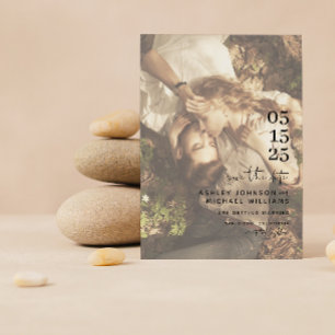 Vellum look Hand Lettered Typografie Foto Save The Date
