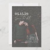 Vellum look Hand Lettered Typografie Foto Save The Date (Voorkant)