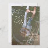 Vellum look Hand Lettered Typografie Foto Save The Date (Voorkant)