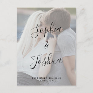 Vellum look Modern Calligraphy Photo Save the Date Briefkaart
