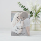 Vellum Look Moderne kalligrafie Foto Bewaar de dat Briefkaart (Staand voorkant)