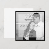 Vellum look Photo Square Wedding Invitation Kaart (Voorkant / Achterkant)