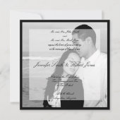 Vellum look Photo Square Wedding Invitation Kaart (Voorkant)