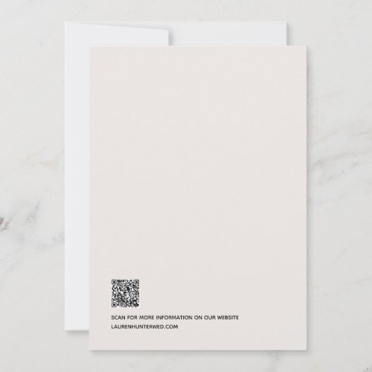 Vellum Look QR Code Typografie Foto Save The Date (Achterkant)