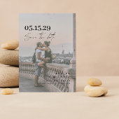 Vellum Look QR Code Typografie Foto Save The Date