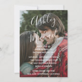 Vellum look White Handbriefed Photo Wedding Kaart (Voorkant)