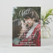 Vellum look White Handbriefed Photo Wedding Kaart (Staand voorkant)