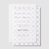 Vellum Oriental Elegance Bruiloftsgoud Navy Vellum Uitnodigingen (Offset (Uitnodiging))