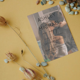 Vellum Overlay 2 Photo Calligraphy Verloving Kaart