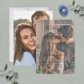 Vellum Overlay 2 Photo Calligraphy Verloving Kaart