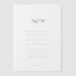 Vellum Overlay Ampersand Monogram Huwelijk Uitnodigingen