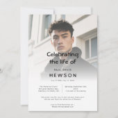 Vellum overlay foto begrafenis herdenkingsfeest kaart (Voorkant)