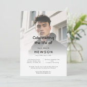 Vellum overlay foto begrafenis herdenkingsfeest kaart (Staand voorkant)