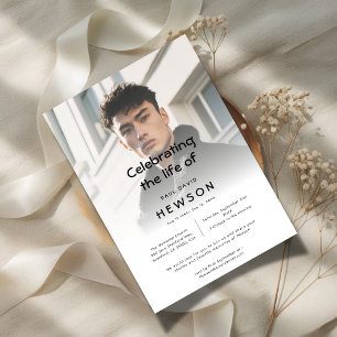 Vellum overlay foto begrafenis herdenkingsfeest kaart