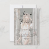 Vellum Overlay Foto Bruiloft & Dankjewel Bruidsfee Bedankkaart (Voorkant)