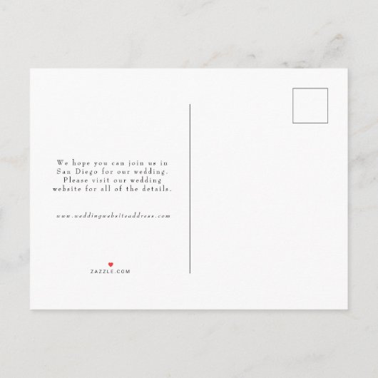 Vellum Overlay Volledige foto Opslaan van de datum Aankondigingskaart (Achterkant)